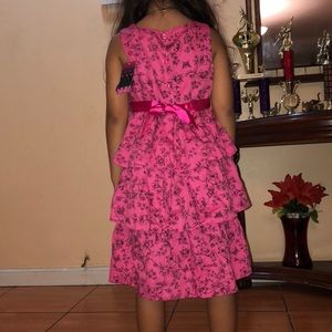 Pink dress with flower pattern